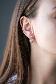 Сережки з сердечком S670 - 1 - iriska.com.ua