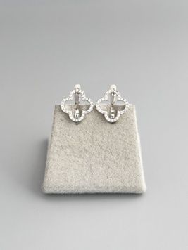 Сережки конюшинки в камінчиках S1201 - 1 - iriska.com.ua