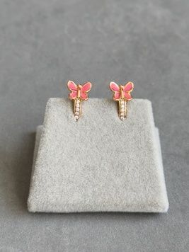 Ніжні сережки з метеликом S727 S727 - 1 - iriska.com.ua