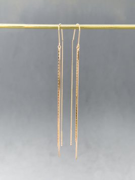 Лаконічні сережки-протяжки в золоті S288 фото