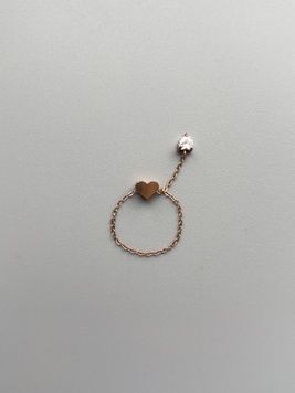 Каблучка сердечко з ланцюжком K054 - 1 - iriska.com.ua