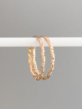 Сережки-кільця з різьбленням  S1351 - 1 - iriska.com.ua