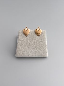 Сережки серденька без вставок S1060 - 1 - iriska.com.ua