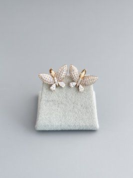 Сяючі сережки метелики S1240 - 1 - iriska.com.ua