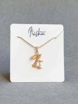 Дитяча підвіска Зайчик з камінчиком P15350 - 1 - iriska.com.ua