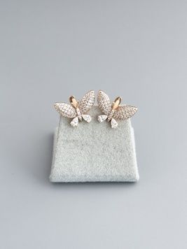 Сяючі сережки метелики S1240 - 1 - iriska.com.ua