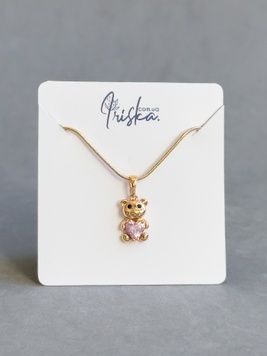 Золота підвіска Ведмедик з серденьком P15550 - 1 - iriska.com.ua