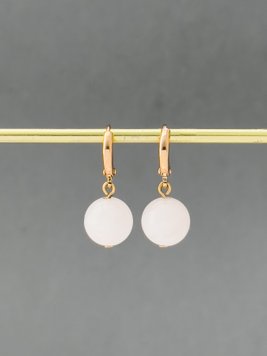 Сережки-підвіски з перлами S206 фото