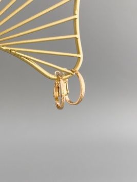 Сережки кільця в позолоті з ніжним візерунком S1174 - 1 - iriska.com.ua