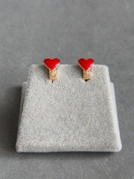 Дитячі сережки з сердечком S768 - 1 - iriska.com.ua