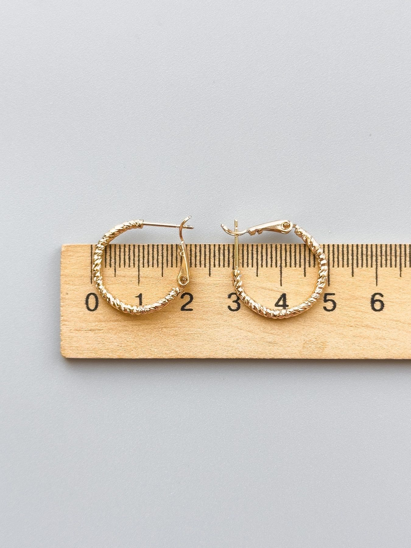 Сережки-кільця з медичного золота S1340 - 2 - iriska.com.ua