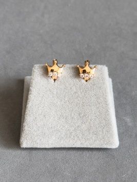 Сережки корона з фіанітами S688 - 1 - iriska.com.ua