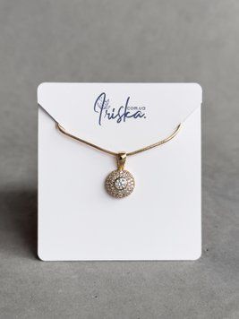 Кругла підвіска з фіанітом P09150 - 1 - iriska.com.ua