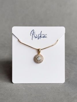 Кругла підвіска з фіанітом P09150 - 1 - iriska.com.ua