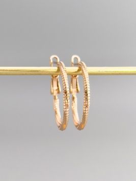 Сережки кільця з гравіюванням і перекрутом S356 - 1 - iriska.com.ua