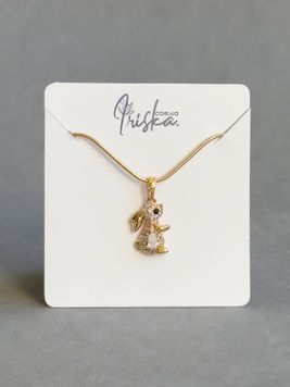 Підвіска Зайчик з камінчиками P16250 - 1 - iriska.com.ua