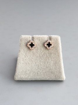 Сережки цвяшки конюшинки в камінчиках S523 - 1 - iriska.com.ua