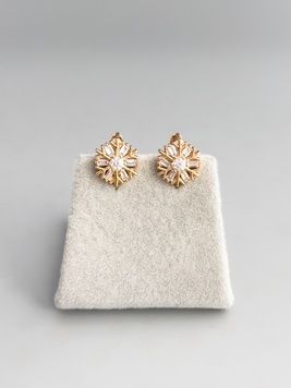 Сережки сніжинки з медичного золота S631 - 1 - iriska.com.ua