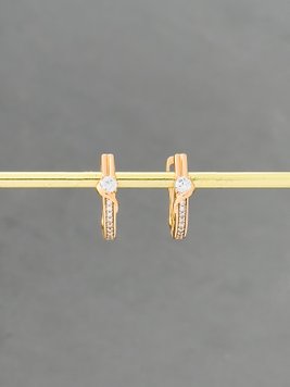 Ніжні сережки з фіанітами S149 фото