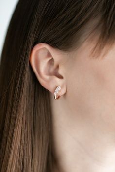 Елегантні сережки з камінчиками S246 - 1 - iriska.com.ua