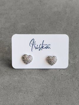 Сережки гвіздочки в формі серця S409 S409 - 1 - iriska.com.ua