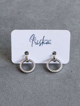 Сережки кільця в срібному кольорі S430 - 1 - iriska.com.ua