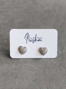 Сережки гвіздочки в формі серця S409 S409 - 1 - iriska.com.ua
