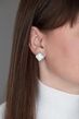 Сережки Конюшини з перламутровою емалькою та фіанітами