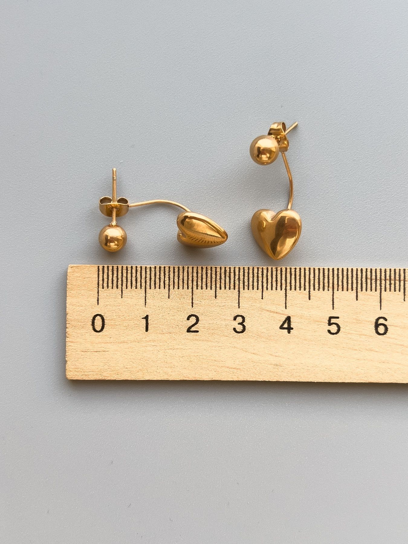 Сережки джекети з серденьком S544 - 2 - iriska.com.ua
