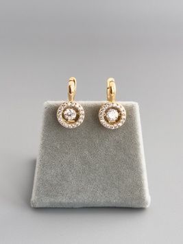 Вишукані сережки з рухомим камінчиком S1362 - 1 - iriska.com.ua