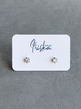 Сережки гвіздочки з камінчиком S410 - 1 - iriska.com.ua