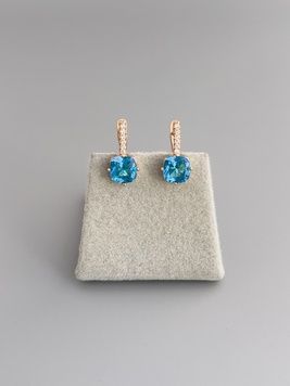 Сережки з ніжним голубим камінчиком S1020 - 1 - iriska.com.ua