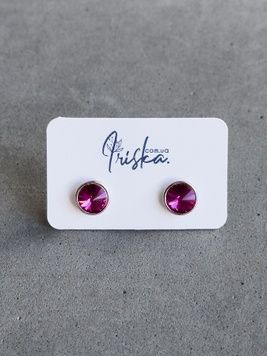 Сережки з фіолетовими вставками S441 - 1 - iriska.com.ua