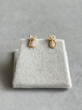 Сережки котики з камінчиками S793 - 1 - iriska.com.ua