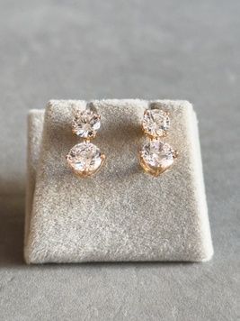 Сяючі сережки-джекети з камінчиками S927 - 1 - iriska.com.ua