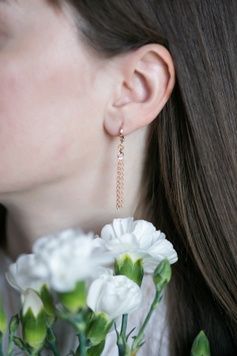 Сережки з підвісками з цепочок S605 - 1 - iriska.com.ua