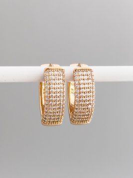 Сережки доріжки з фіанітами в позолоті S1301 - 1 - iriska.com.ua