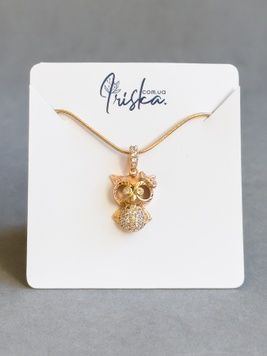 Дитяча підвіска Сова з фіанітами P12950 - 1 - iriska.com.ua