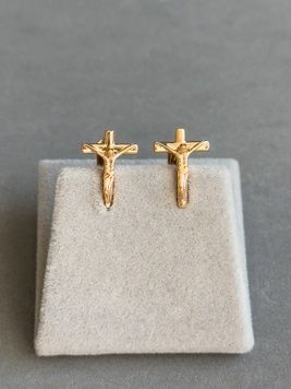 Сережки кільця з хрестиками S477 - 1 - iriska.com.ua