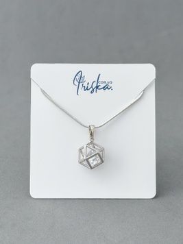 Стильний кулон в білому золоті P254 - 1 - iriska.com.ua