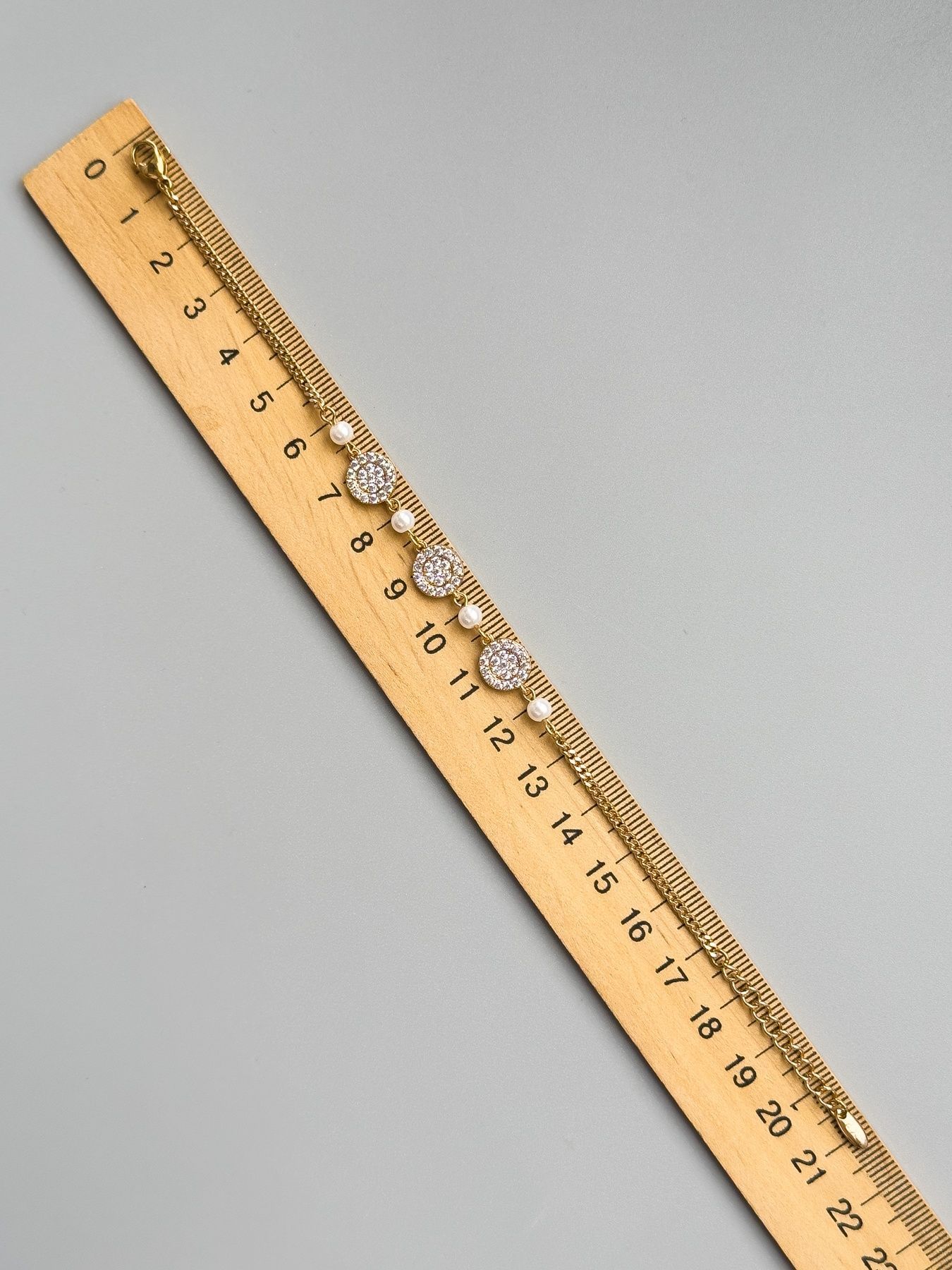 Елегантний браслет з перлинками та фіанітами B126 - 2 - iriska.com.ua