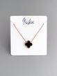 Підвіска конюшина в золоті чорно-біла