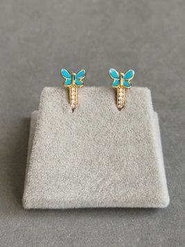 Ніжні сережки з метеликом S754 S754 - 1 - iriska.com.ua