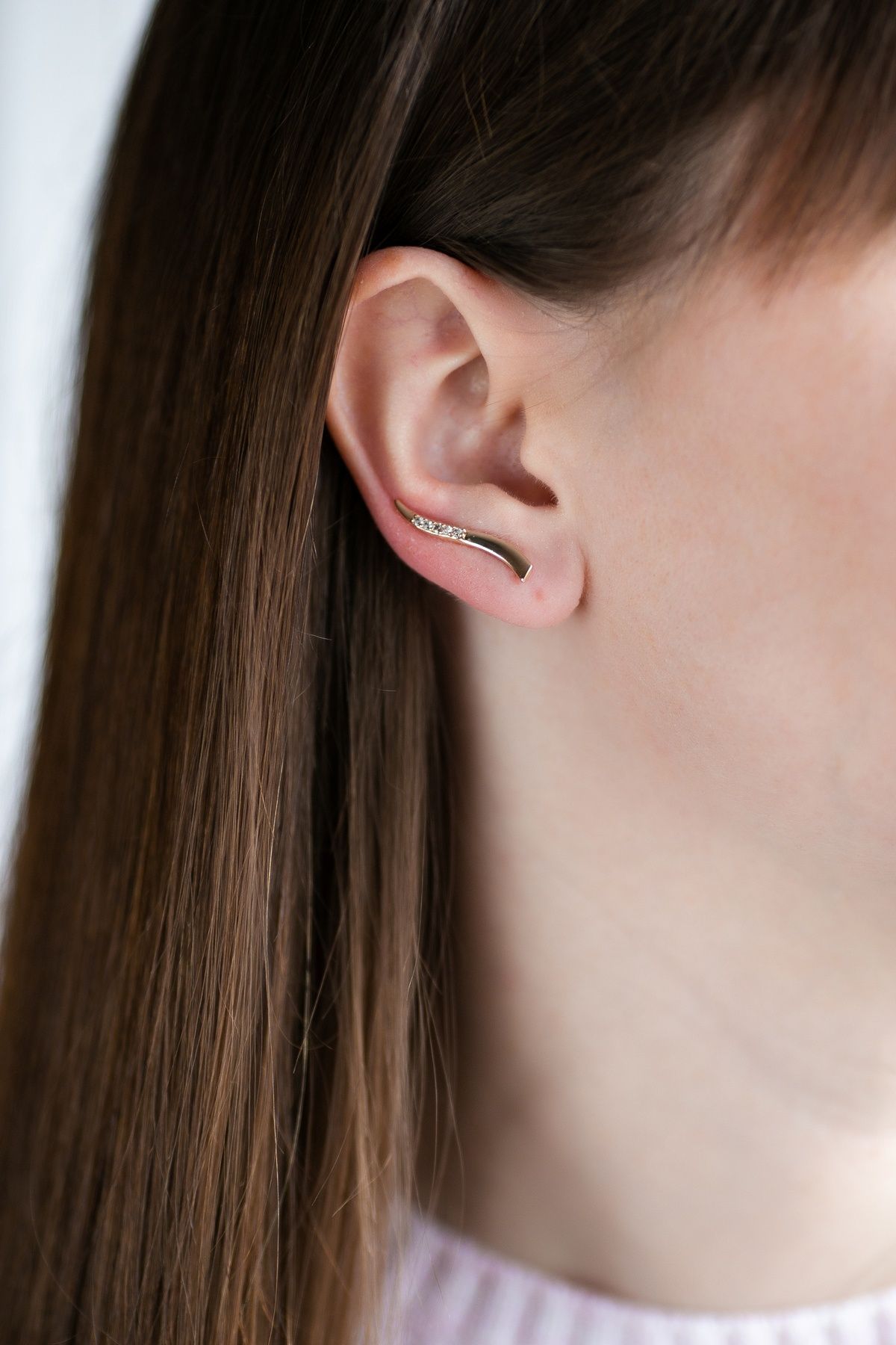Сережки-кафи з медичного золота S976 - 2 - iriska.com.ua