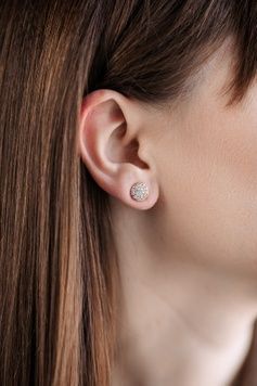 Сережки-гвіздочки з медичного сплаву з камінчиками S415 - 1 - iriska.com.ua