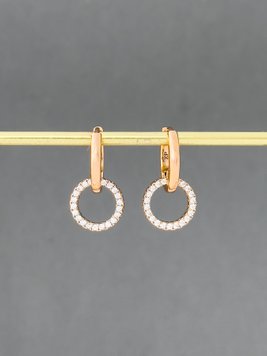 Сережки з камінчиками в золотому кольорі S240 фото