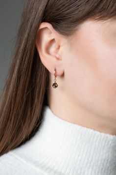 Сережки з чорними вставками S191 - 1 - iriska.com.ua