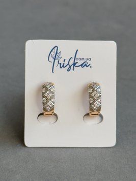 Сережки в позолоті з камінчиками S580 S580 - 1 - iriska.com.ua
