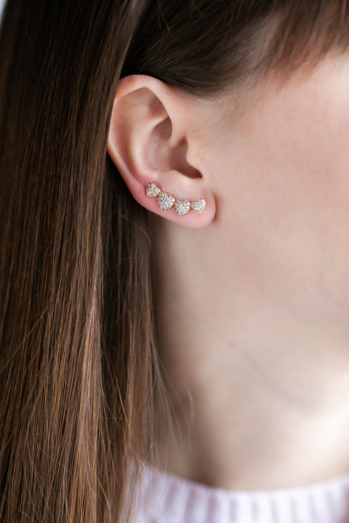 Сережки-кафи з фіанітами S977 S977 - 2 - iriska.com.ua