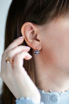 Сережки з синіми камінчиками S120 S120 - 1 - iriska.com.ua